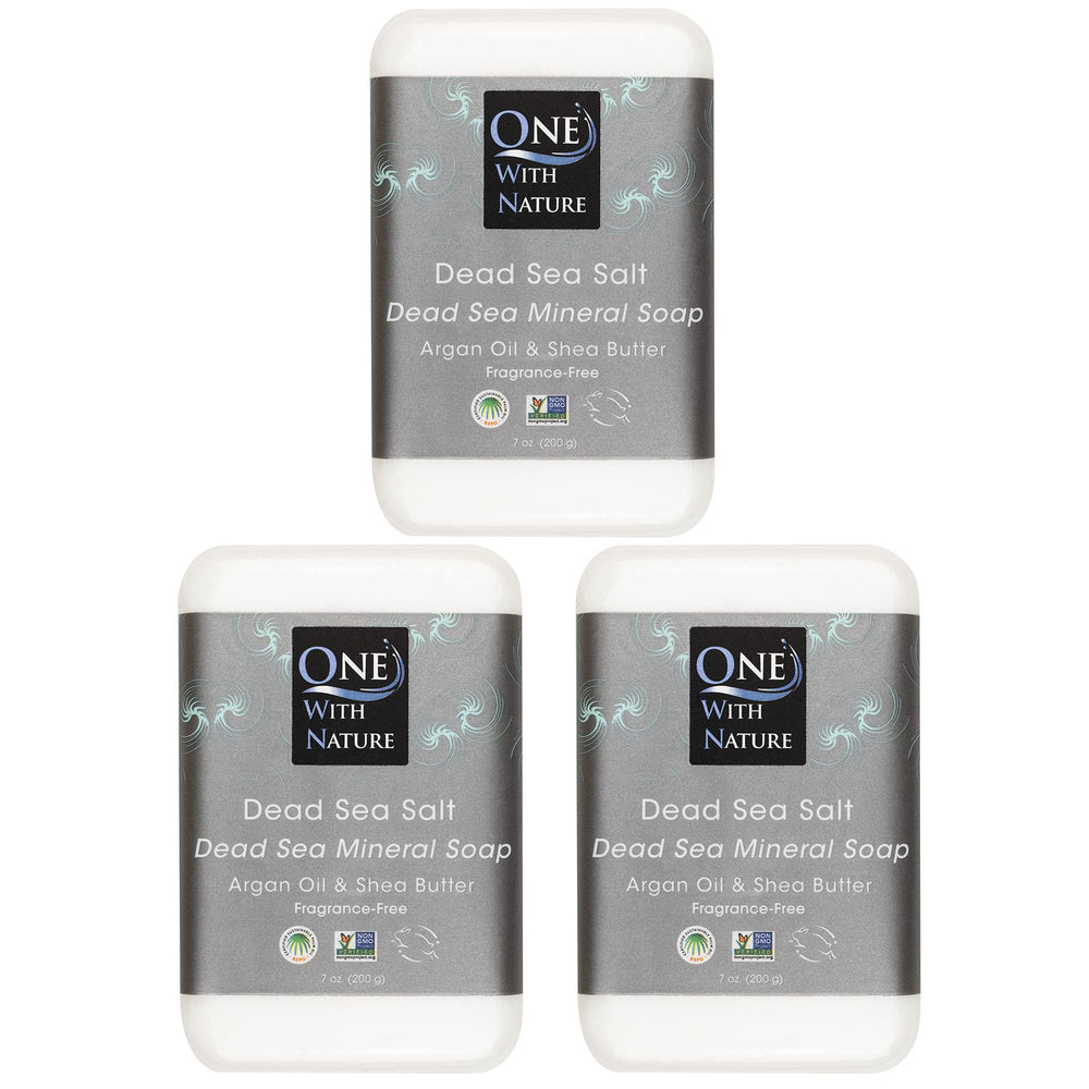 One With Nature front packaging showing three 7oz bars and mineral benefits