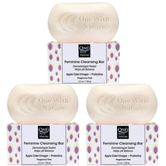 One With Nature front packaging showing unscented cleansing bar benefits