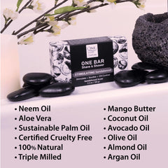 One With Nature rich lather in hand demonstrating gentle cleansing benefit