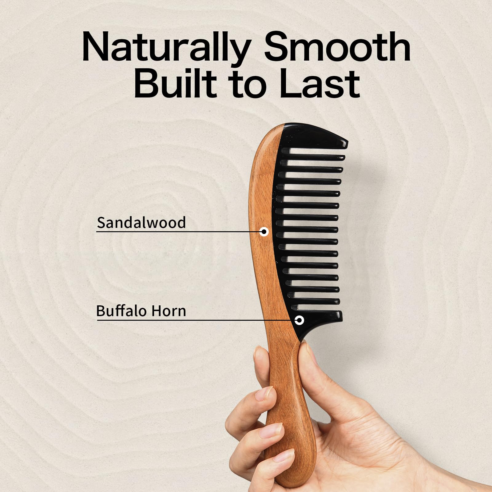 Onedor handle grain detail highlights green sandalwood texture and comfortable ergonomic grip