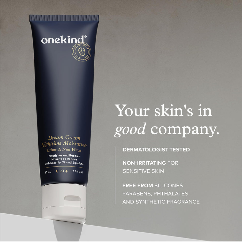 onekind label detail showing clean, vegan formula benefits
