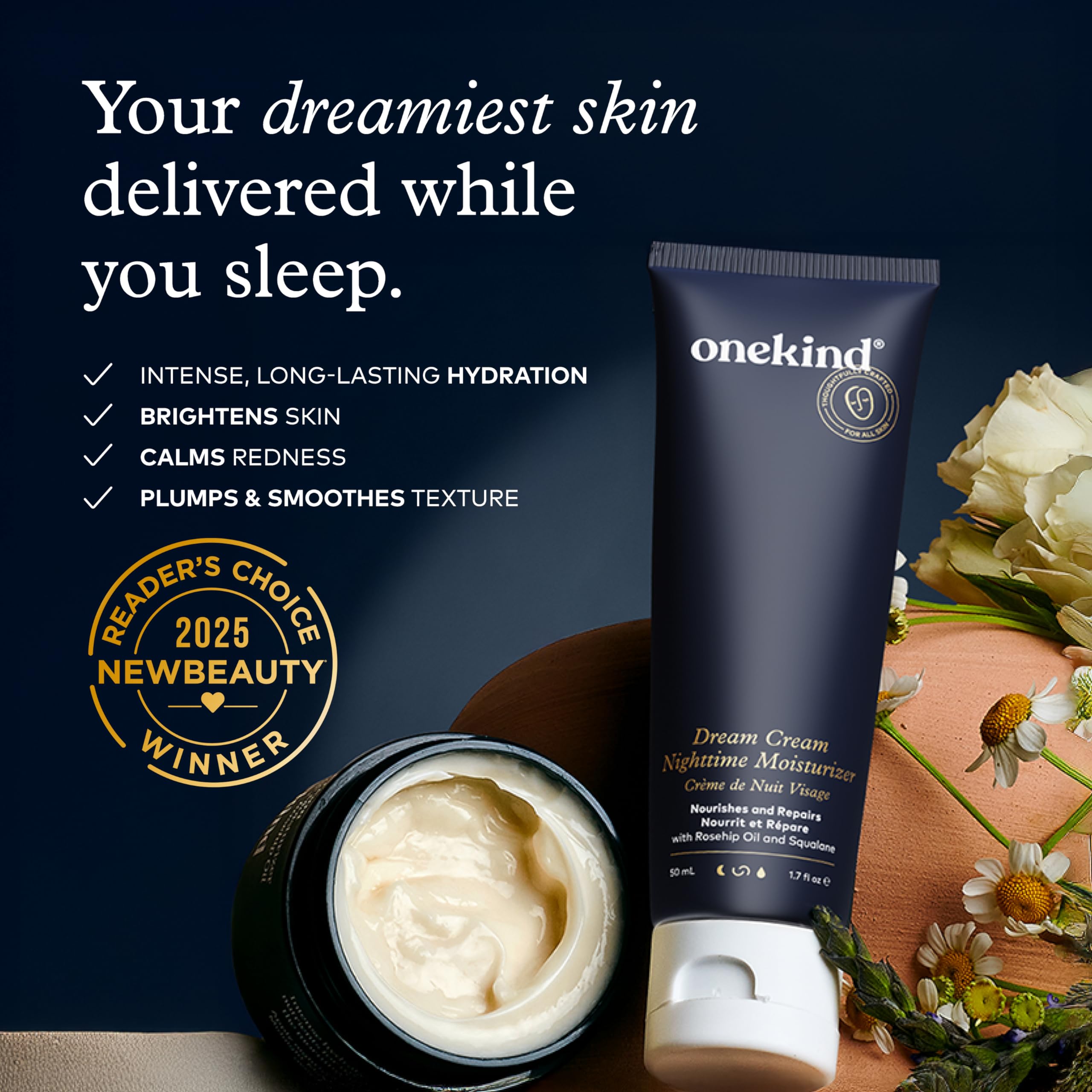 onekind cream texture close-up showing smooth, non-greasy hydration