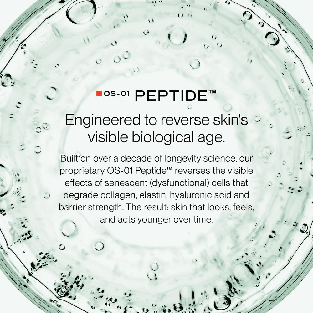 OneSkin label and certification seals emphasizing dermatologist-tested, NEA acceptance