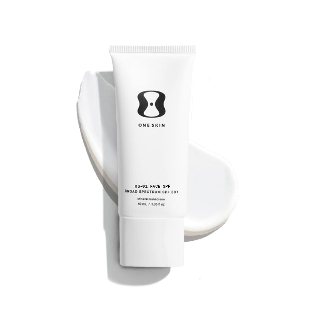 oneskin OS-01 front packaging showing label and SPF benefit