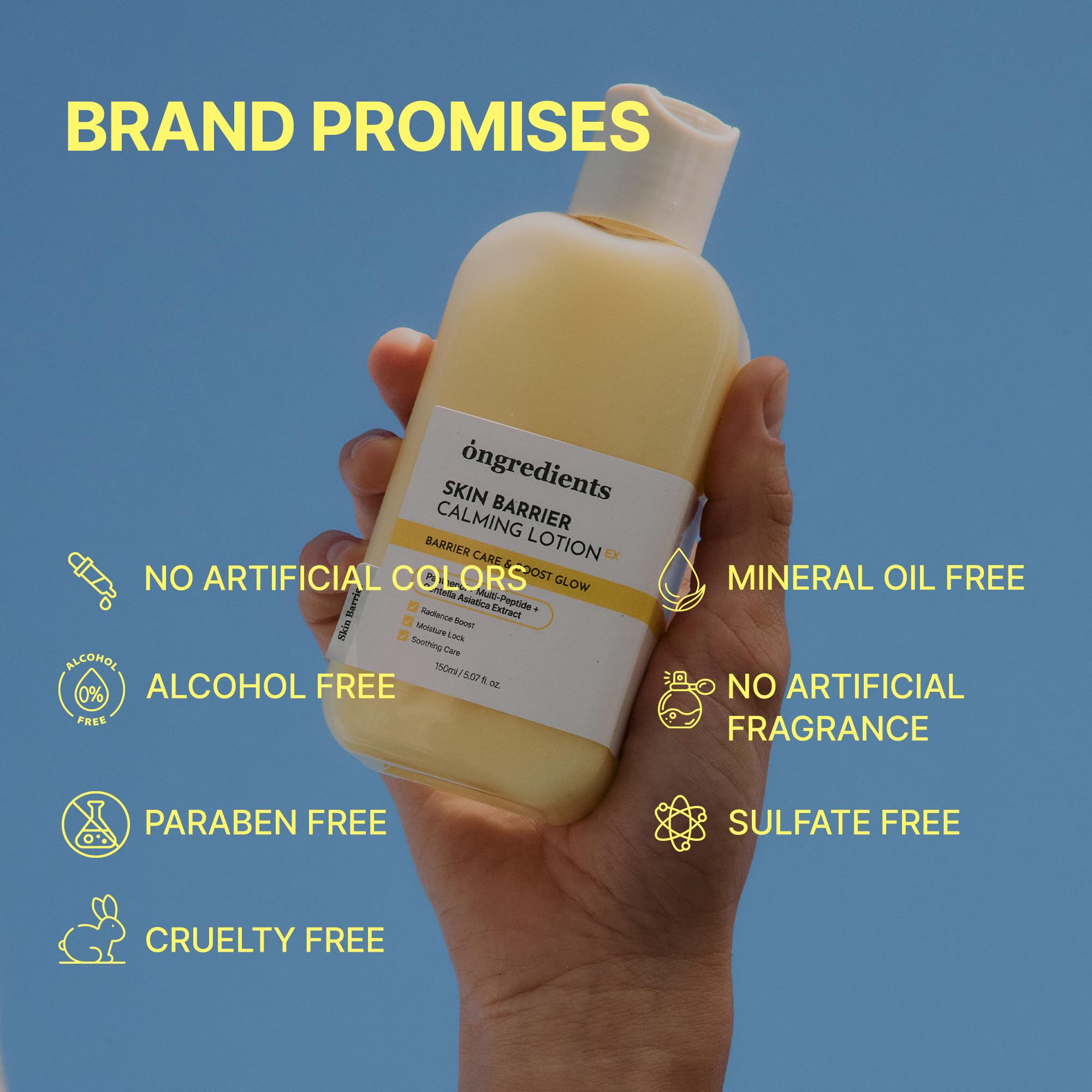 ONGREDIENTS lotion priming skin under makeup showing smoothing benefit