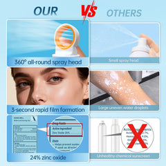 ONSART mist application on arm demonstrating lightweight, no-white-cast finish