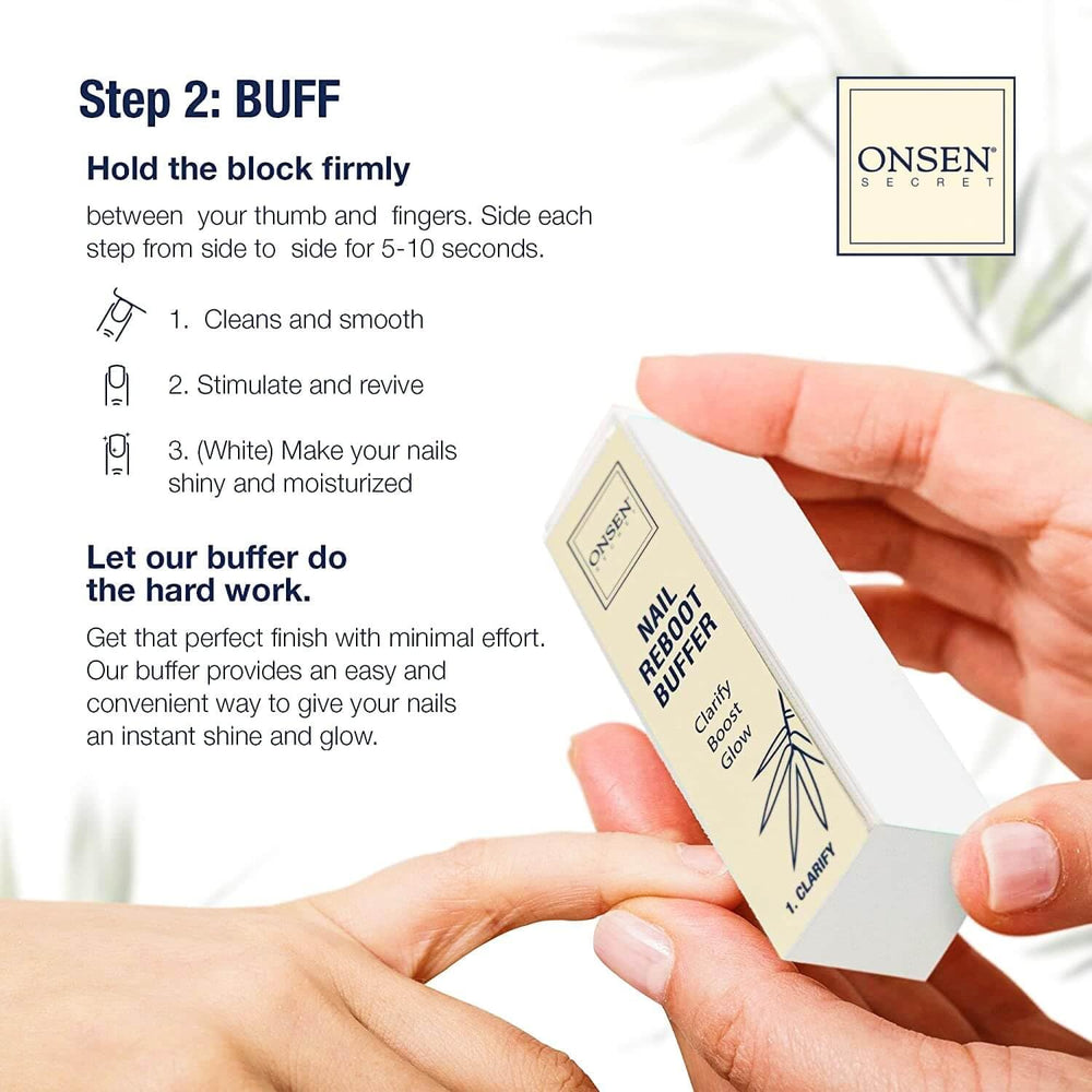 ONSEN serum pump in hand applying nourishment for healthier nails