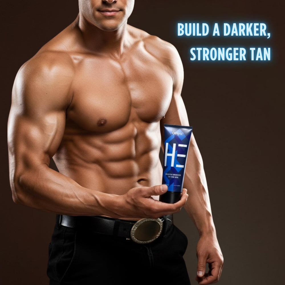 Onyx lotion texture poured to show fast-absorbing, non-greasy finish