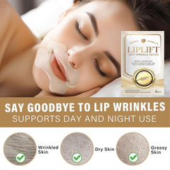 Onzzyl patch applied to upper lip for instant smoothing benefit