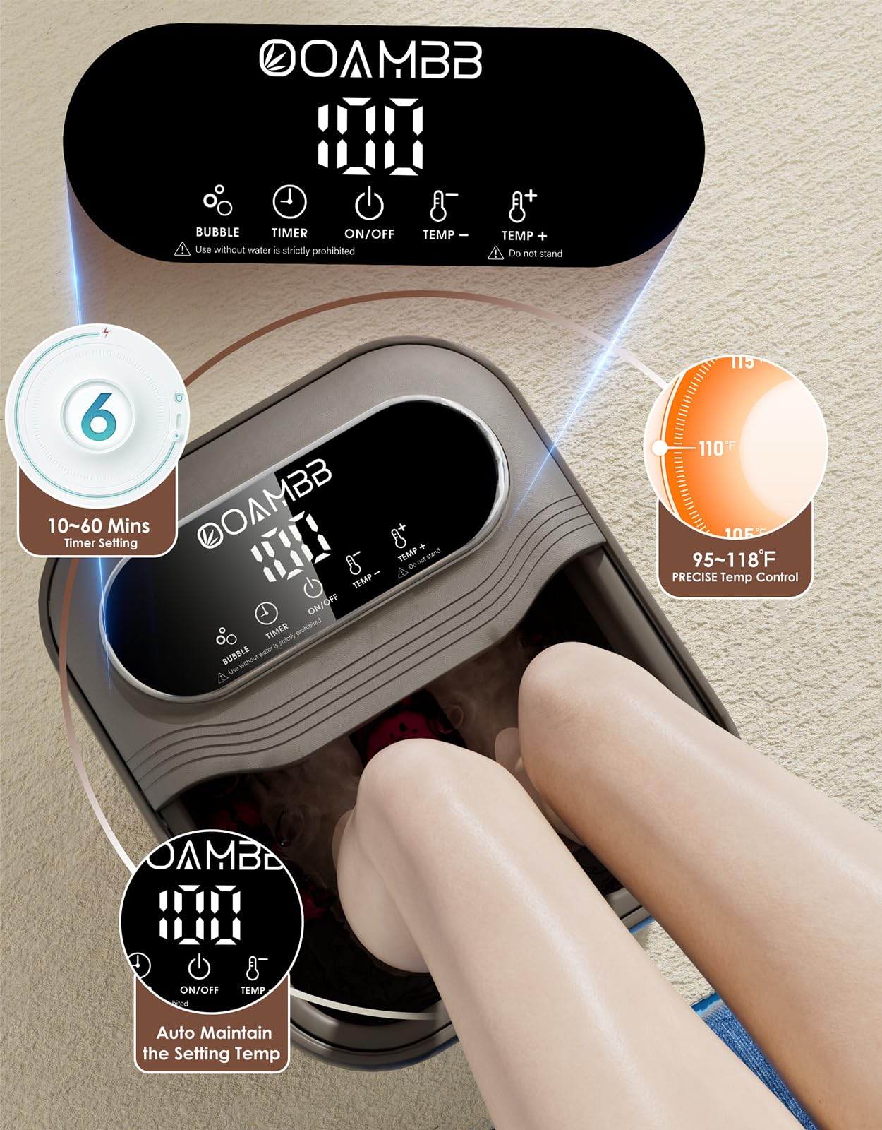 OOAMBB massage rollers close-up demonstrating targeted sole stimulation