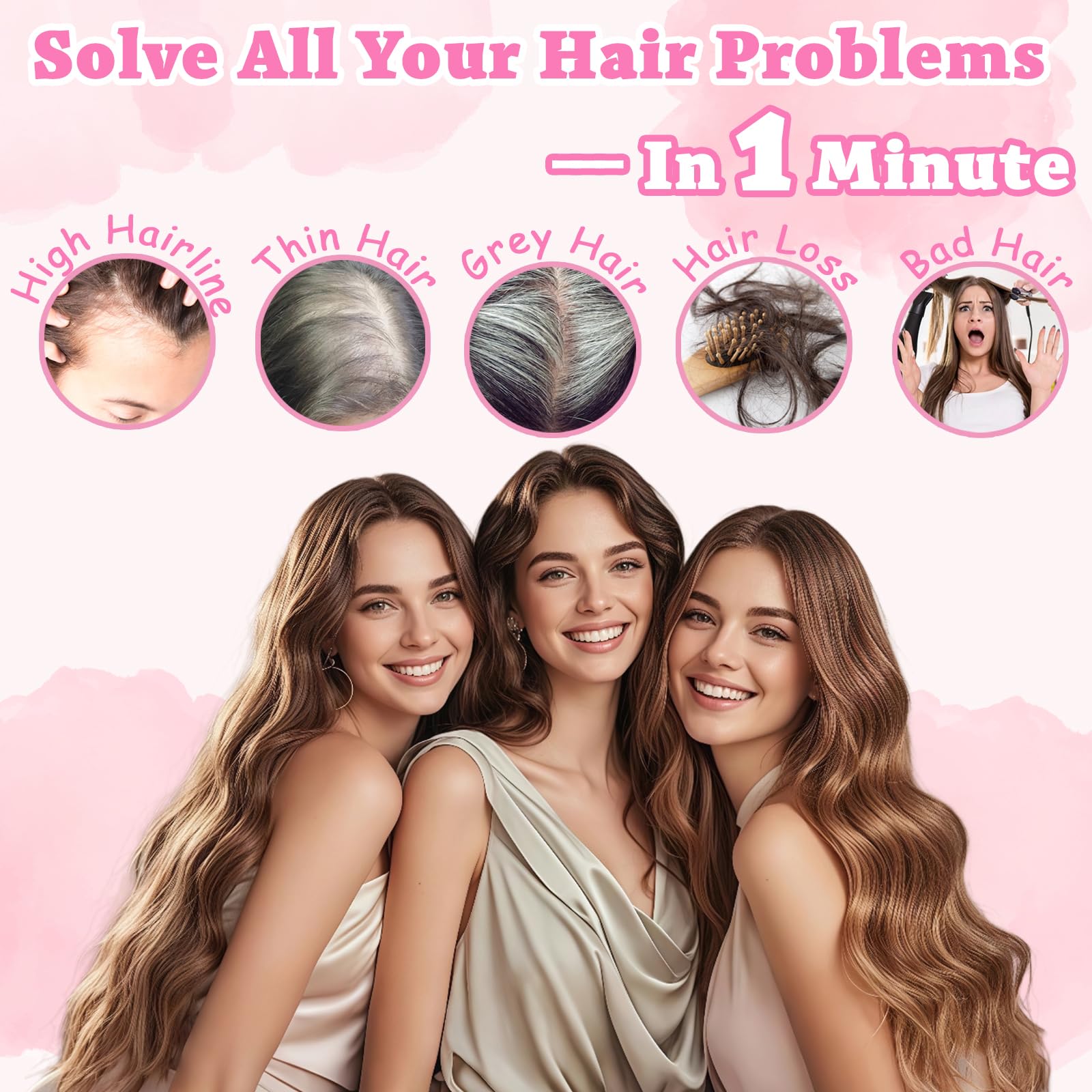 OOPPOO topper blended into natural hair showing seamless integration benefit