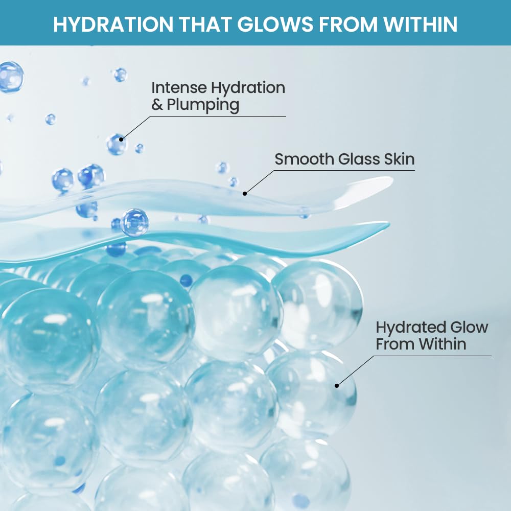 #OOTD ingredients layout with hyaluronic acid and collagen focus clarity