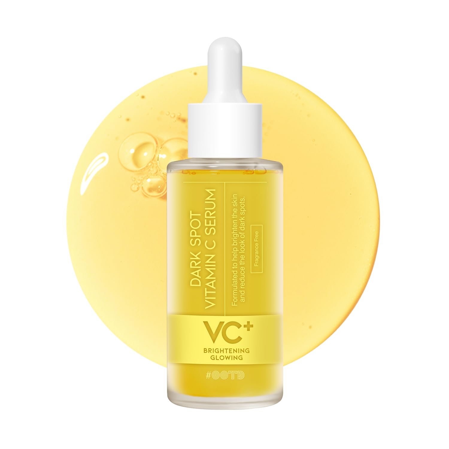 #OOTD bottle front packaging showing label and brightening benefit