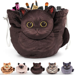 Openhahaha front view showing cat makeup bag, bright and practical