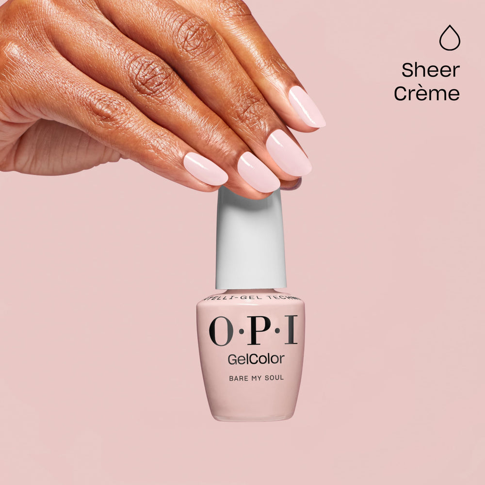 OPI curing under LED lamp demonstrating quick 30-second cure benefit