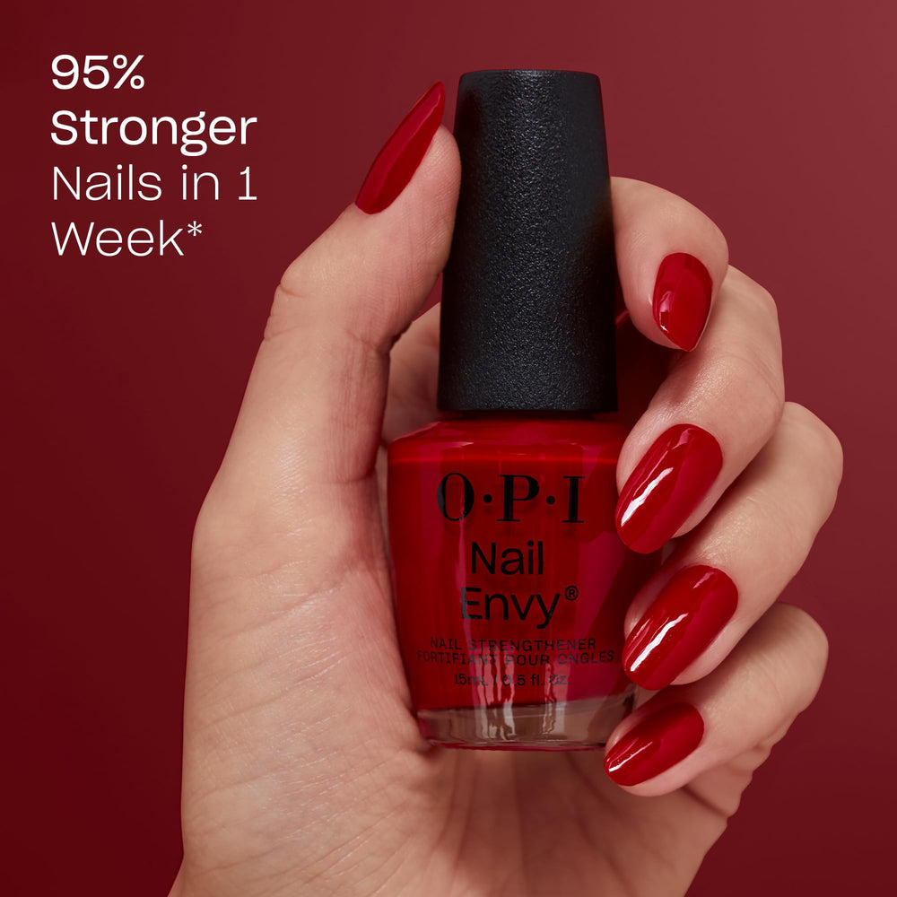 OPI Nail Envy Big Apple Red swatch wheel showing opaque color and true shade