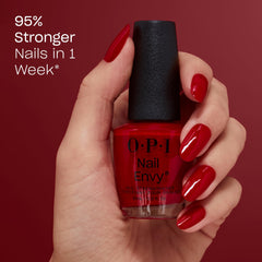 OPI Nail Envy Big Apple Red swatch wheel showing opaque color and true shade