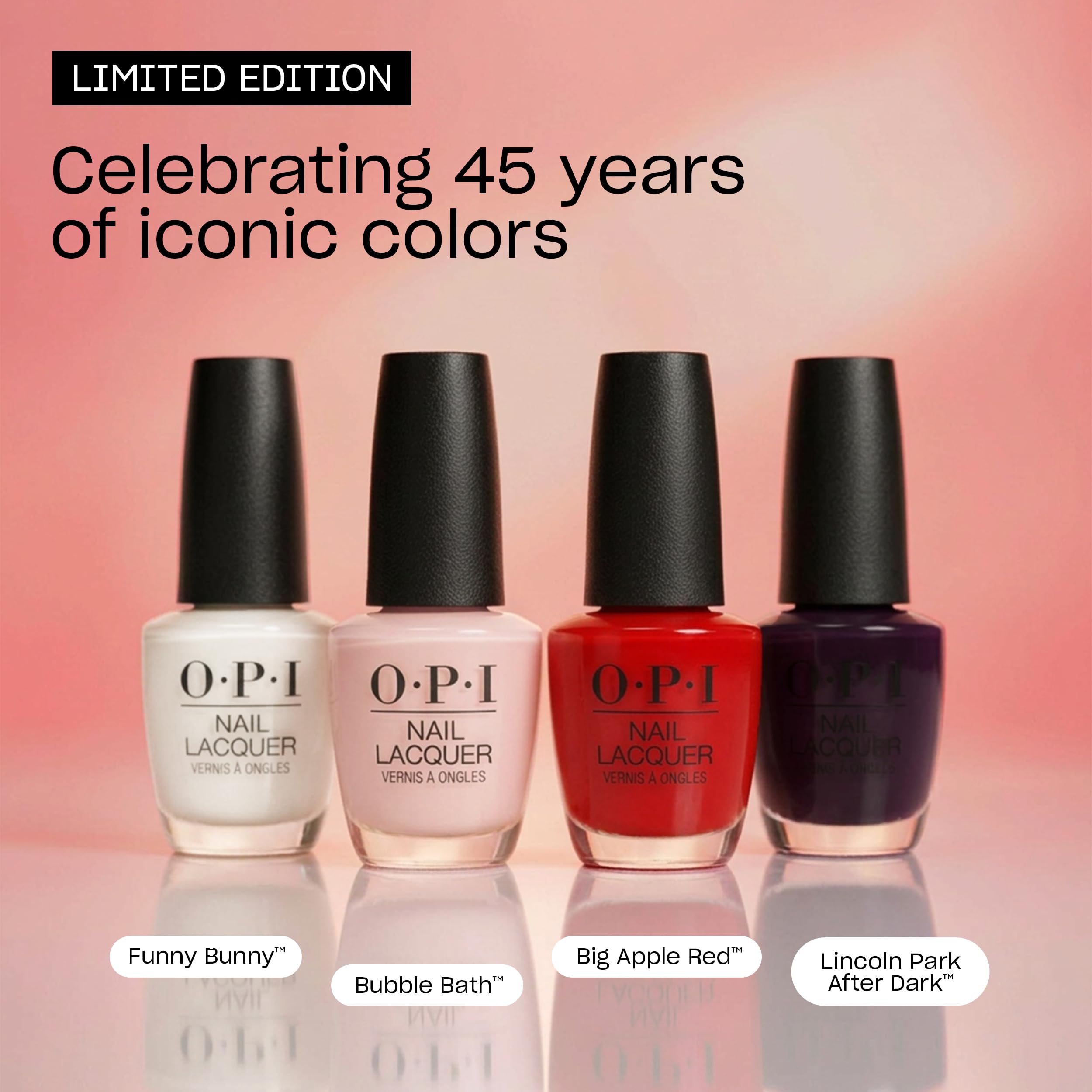 OPI Big Apple Red swatch on manicured nail delivering classic bold color