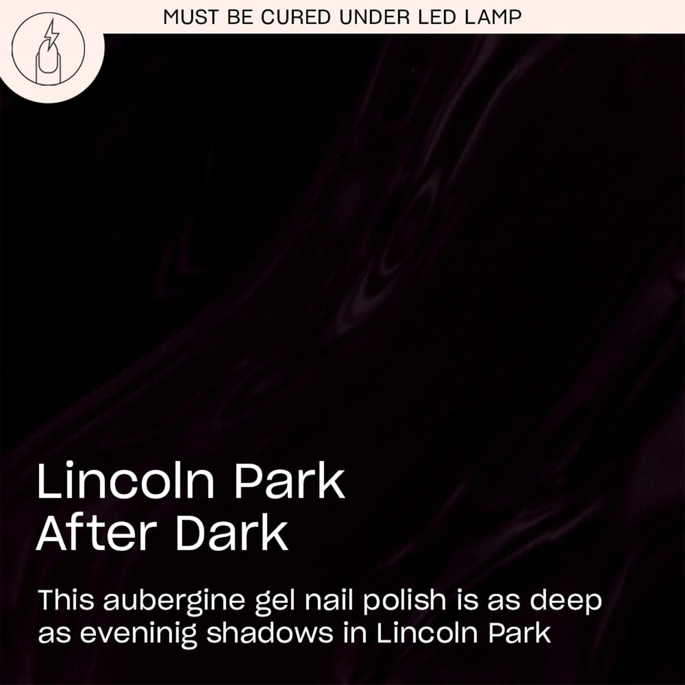 OPI Intelli-Brush close-up applying Lincoln Park After Dark for even coverage