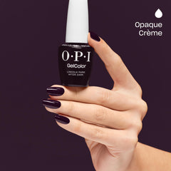 OPI swatch palette with Lincoln Park After Dark showing true dark purple tone