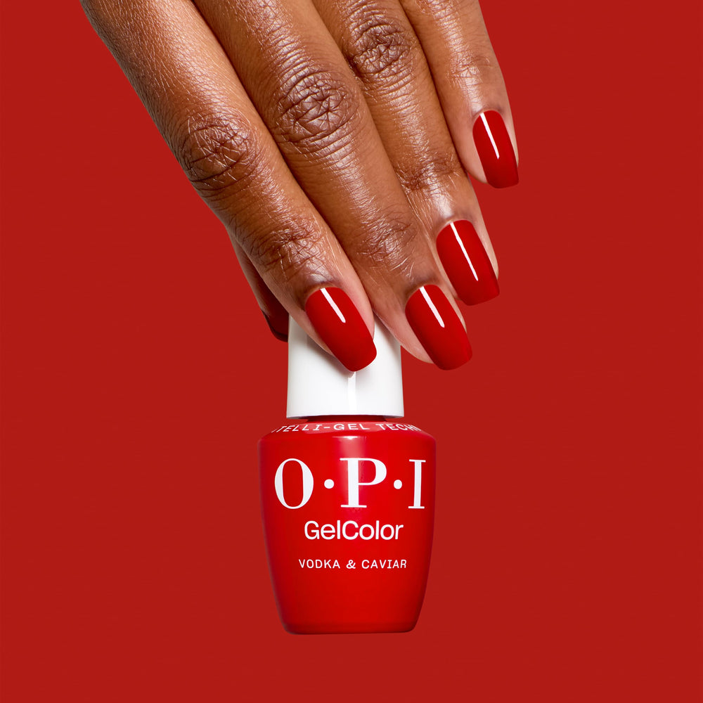 OPI polish curing under LED lamp demonstrating fast dry and smudge resistance