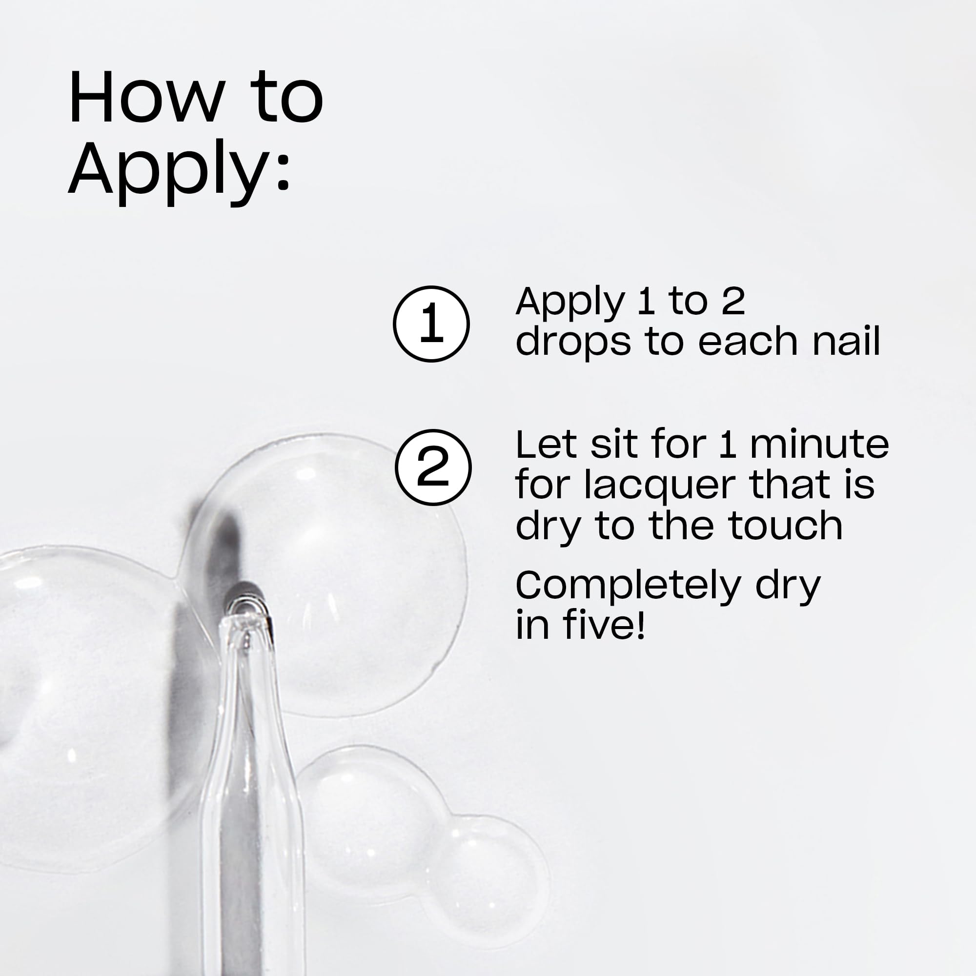 OPI drip dry near cuticle close-up, showing jojoba and vitamin E conditioning