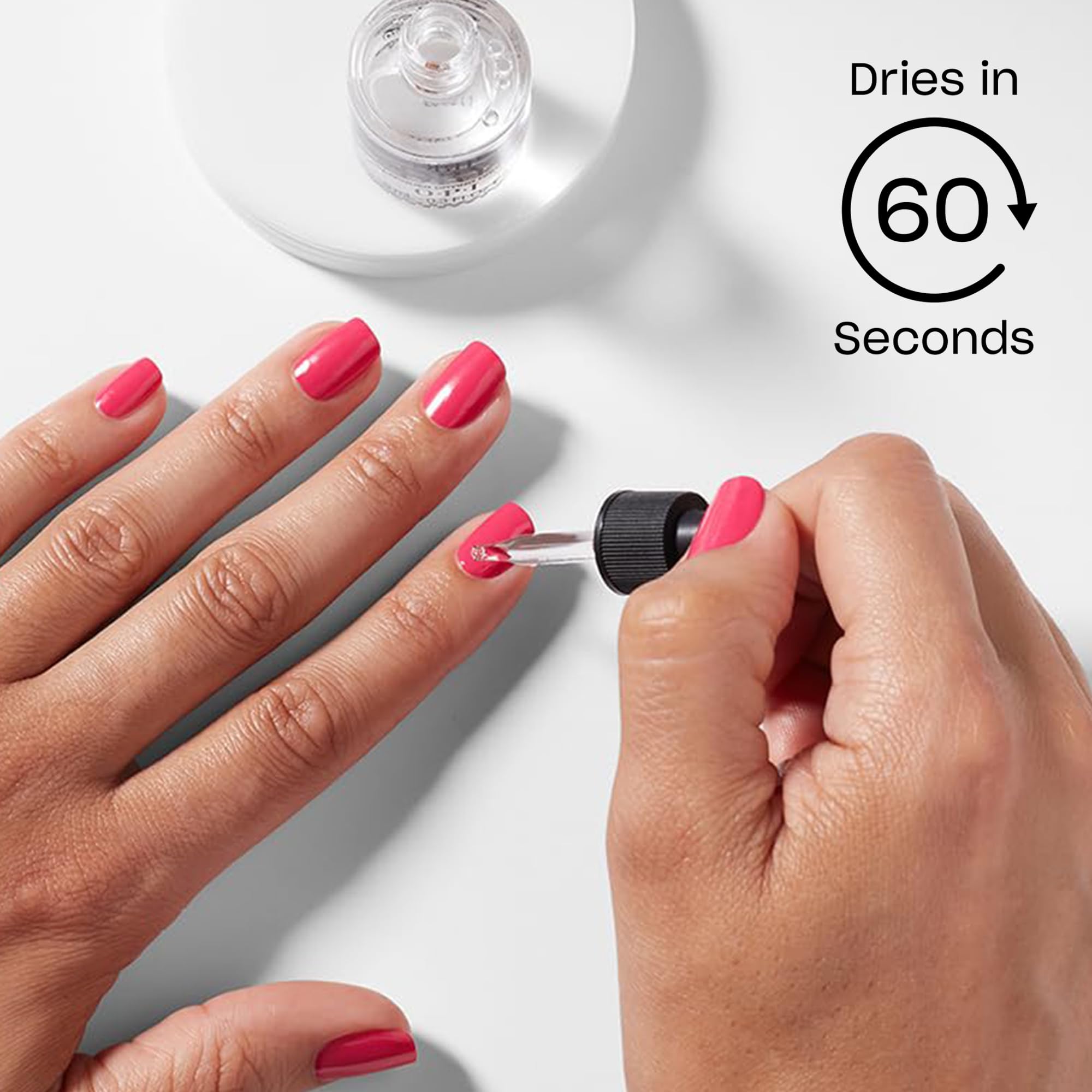 OPI drip dry on manicure table with polish tools, professional-finish benefit