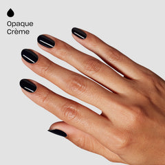 OPI EMOtional nail swatch on hand displaying opaque color payoff and elegant look