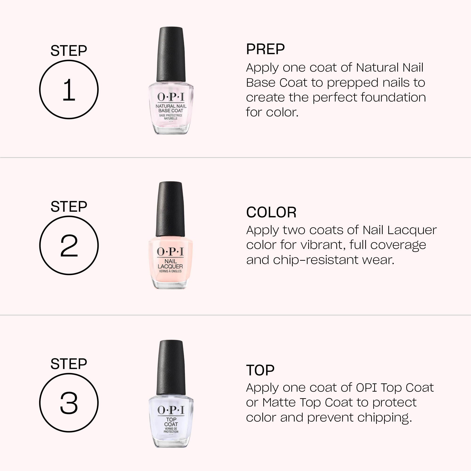 OPI four mini bottles styled in lifestyle scene for travel and everyday use