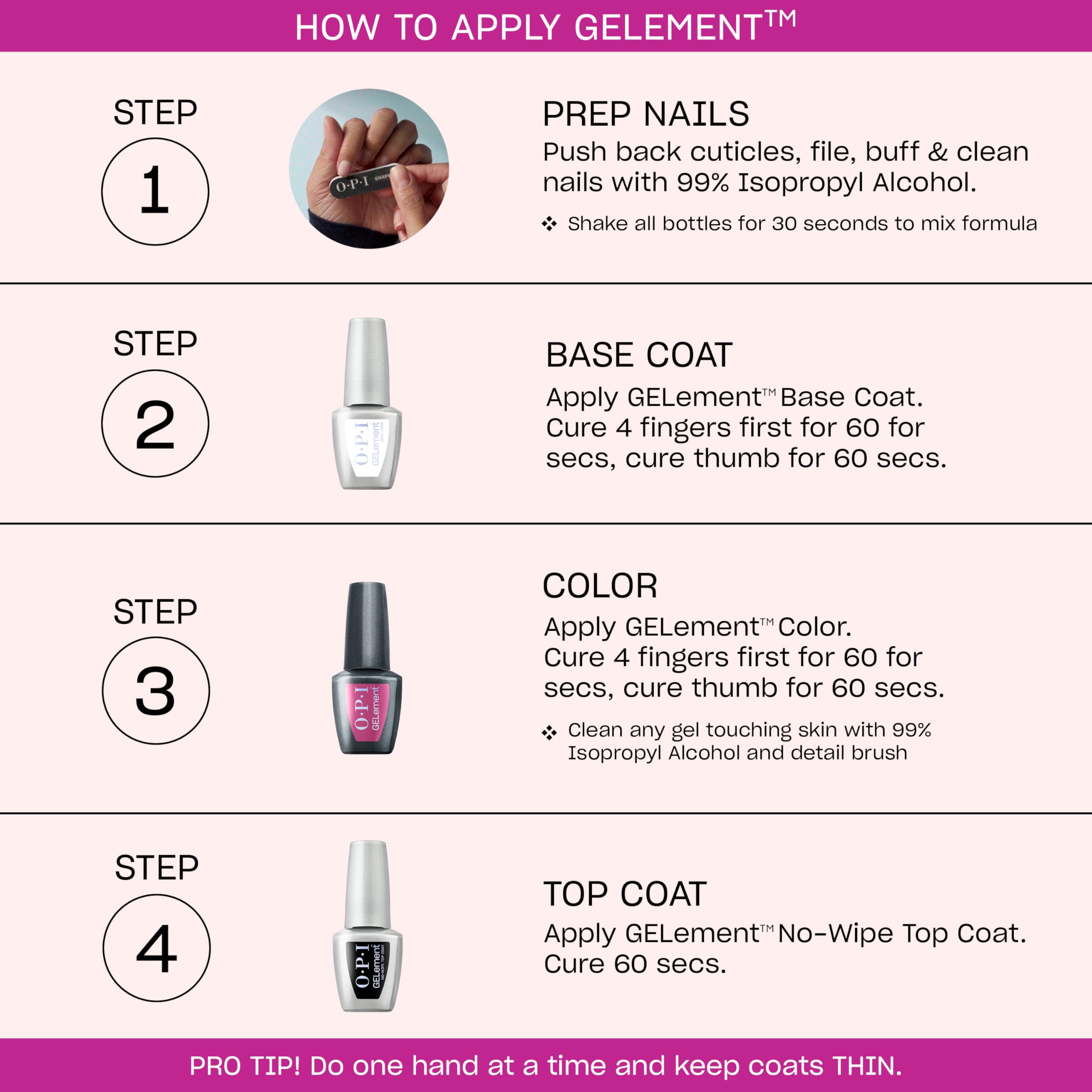 OPI label detail showing product info and easy identification benefit