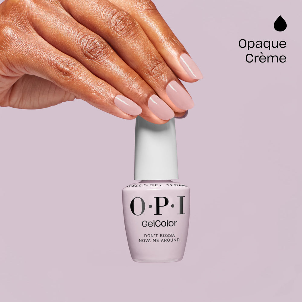 OPI gel curing under LED lamp for quick smudge-proof finish