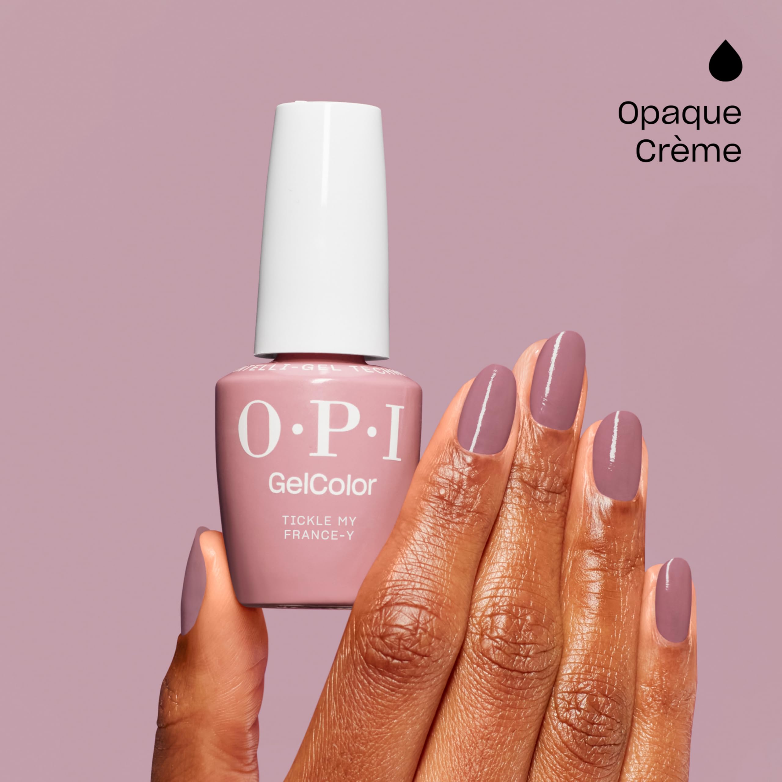 Hands wearing OPI Tickle My France-y for a natural, long-lasting look