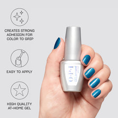 OPI GELement base coat brush stroke on nail wheel showing smooth spread and even coverage benefit