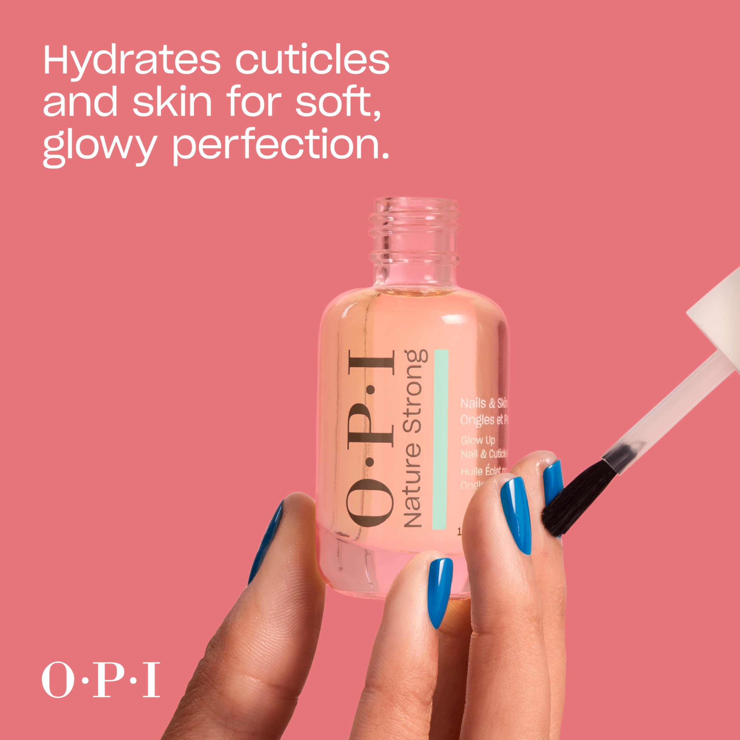 OPI bottle next to fingers for scale, conveys travel-friendly size