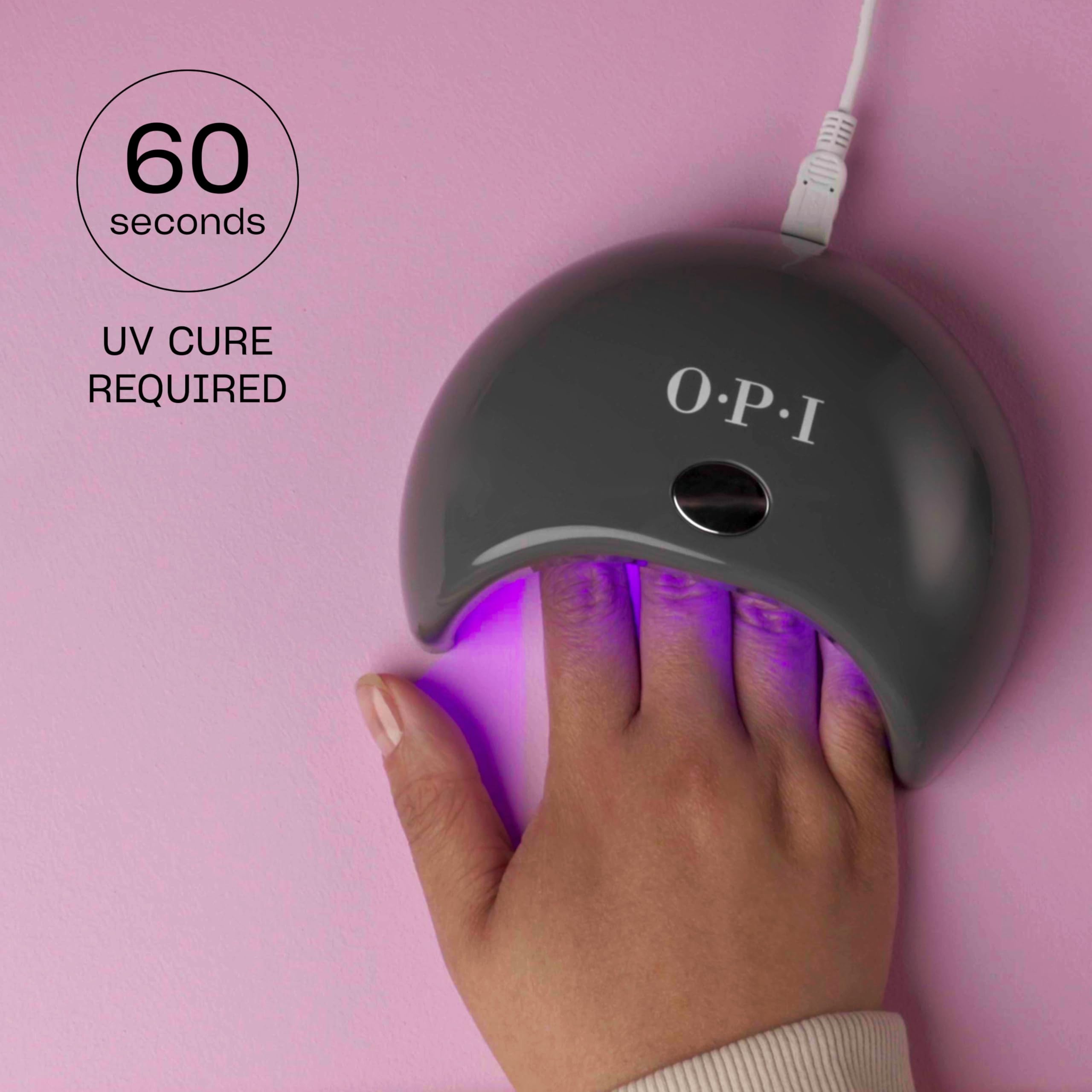OPI lifestyle tabletop manicure setup showing at-home salon convenience