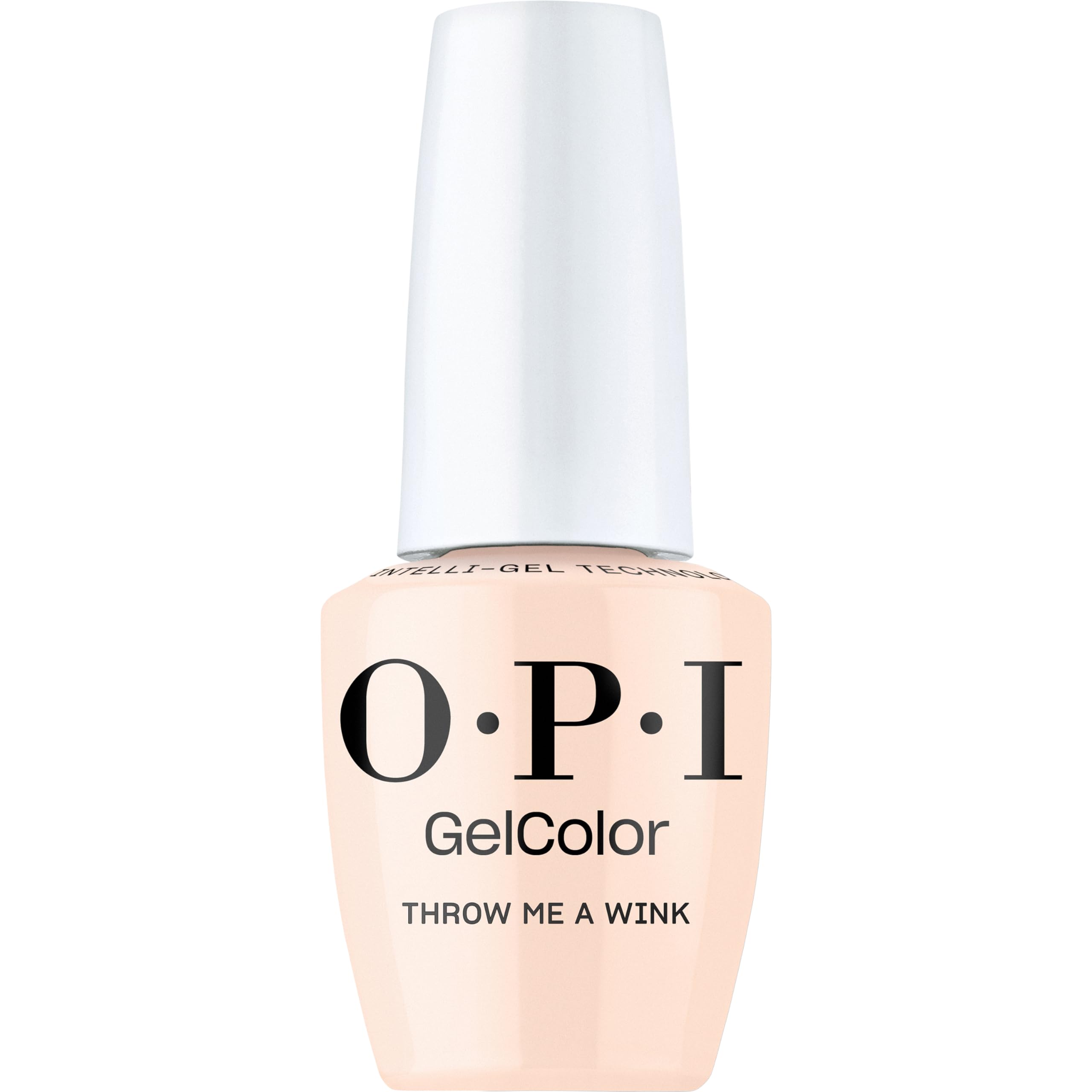 OPI bottle front view showing pale pink crème shade and glossy benefit