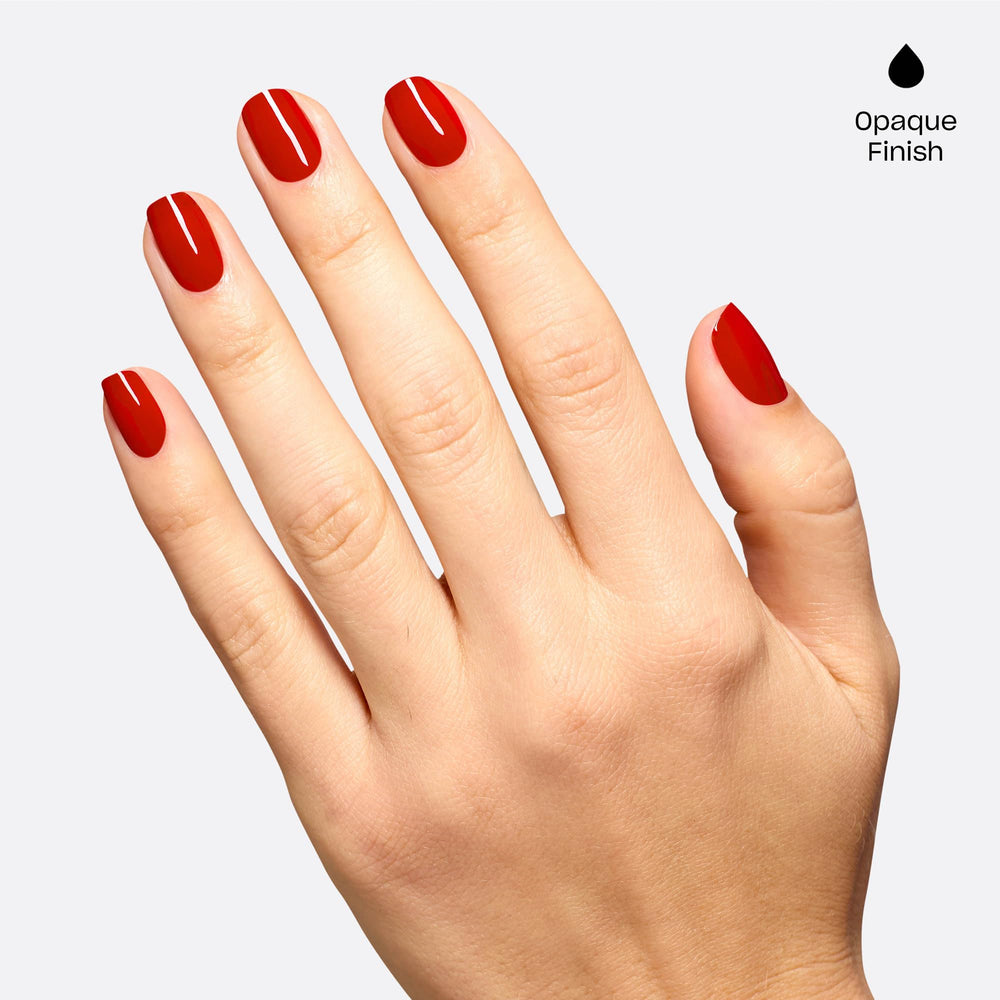 OPI cured nails close-up with glossy salon shine and durable appearance