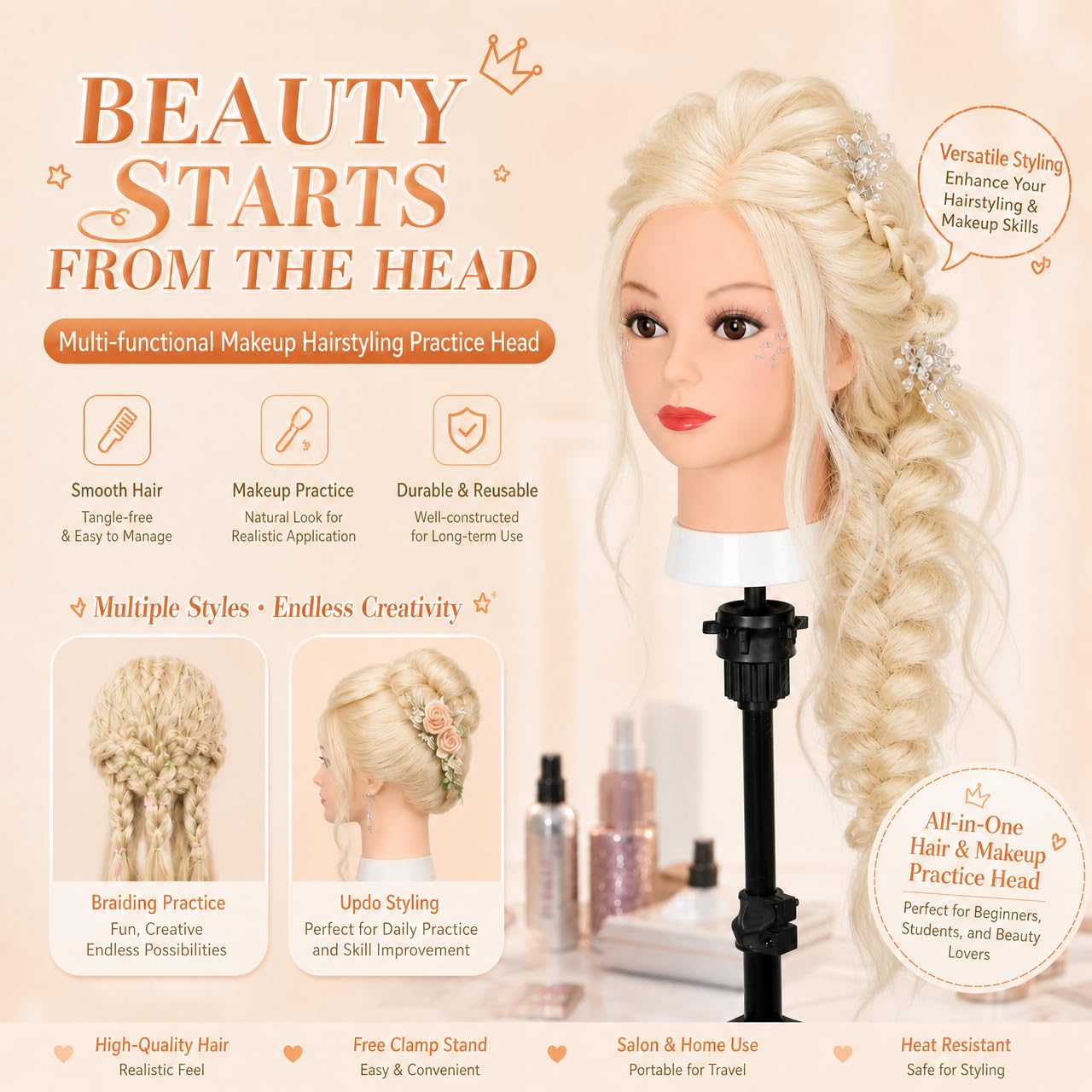 Opini side profile displaying long 26–28 inch hair for cutting and braiding