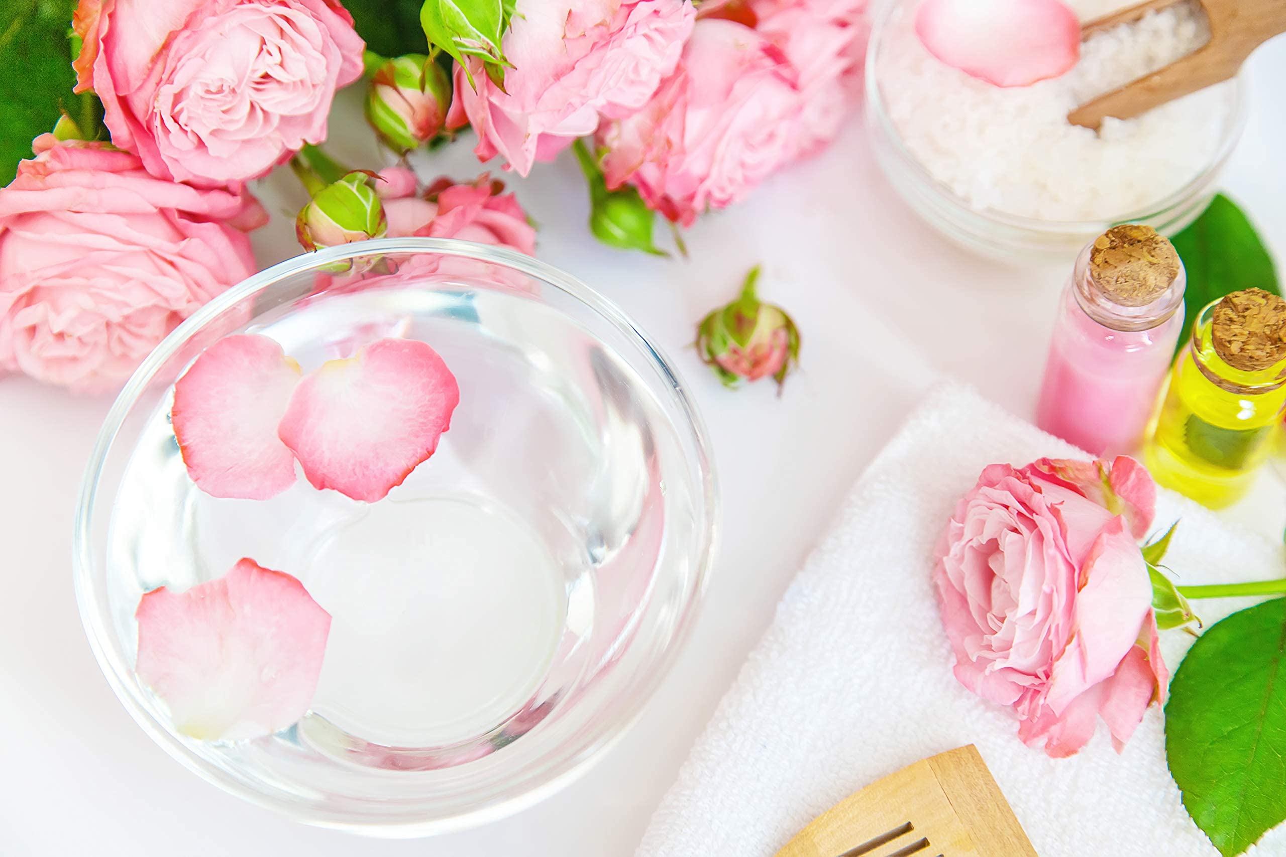 OPO rose petals and distilled water ingredients showcasing botanical purity