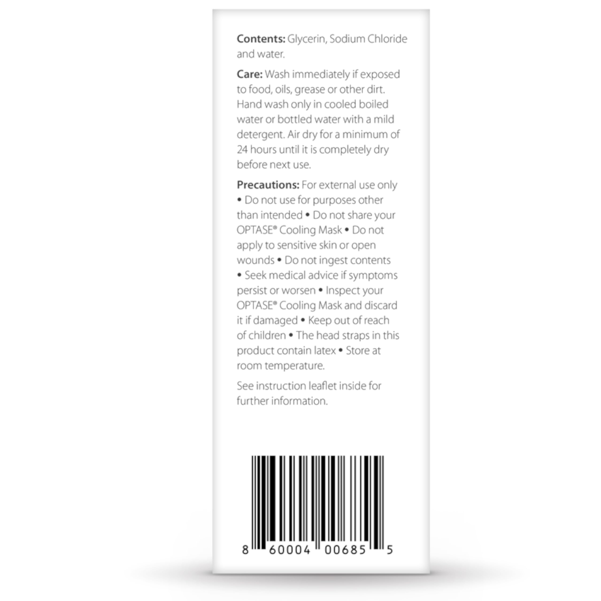 Optase cooling mask gel close-up demonstrating HydroCool texture and targeted cooling