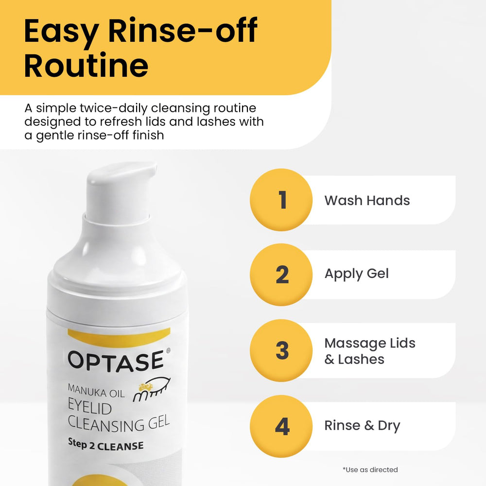 OPTASE gel rinsing under warm water to show easy rinse-off and residue removal