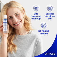 Optase Life liquid texture on fingertip close-up, illustrating lightweight, non-greasy feel