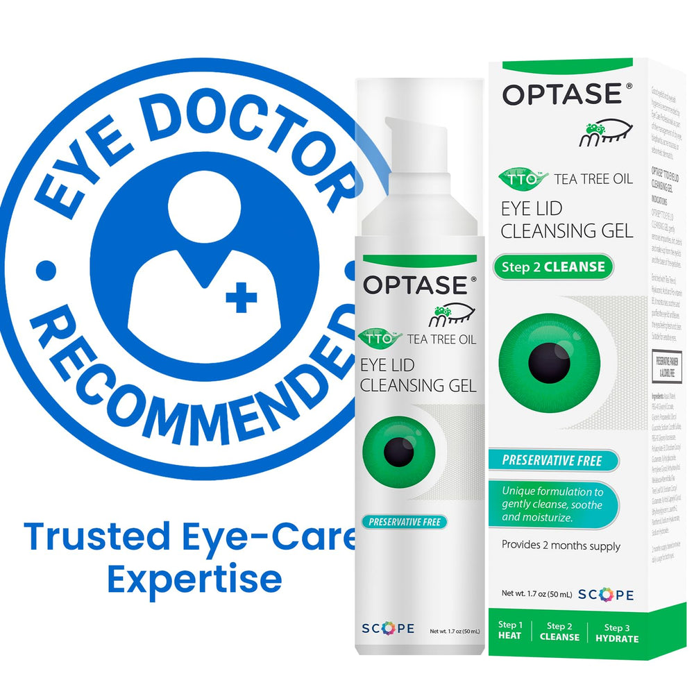 Optase on bathroom counter in lifestyle setting encouraging daily hygiene routine
