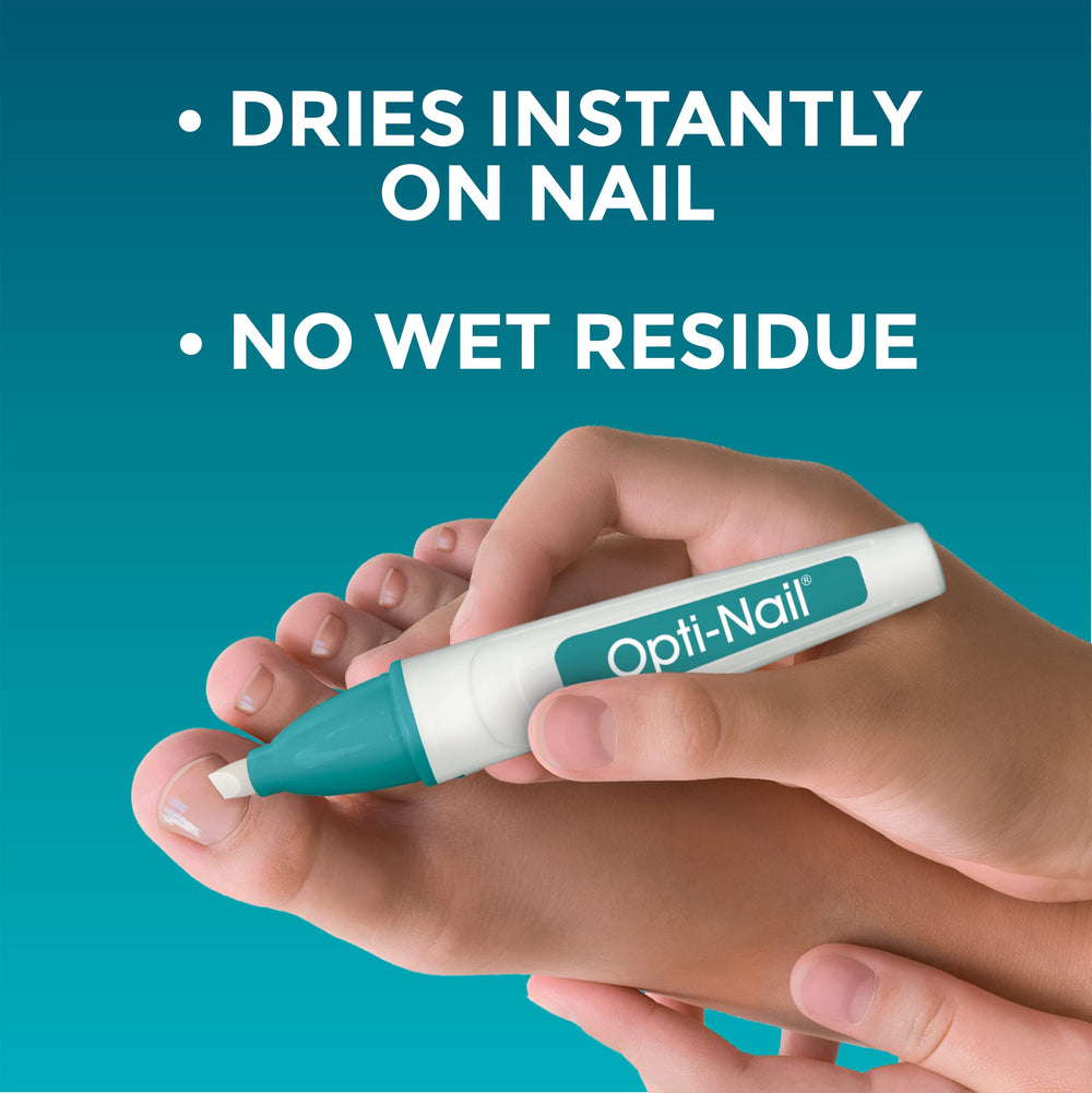Opti-Nail before and after comparison showing clearer nail appearance