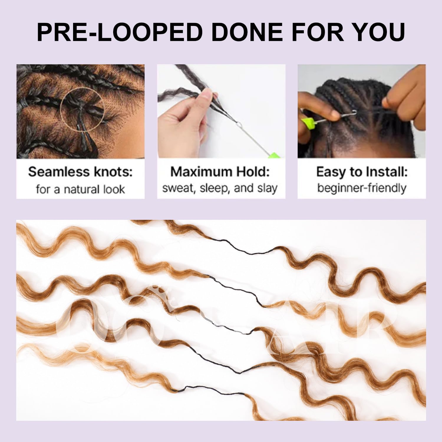 OQ hair length comparison held in hand to show 18-inch scale and manageable weight