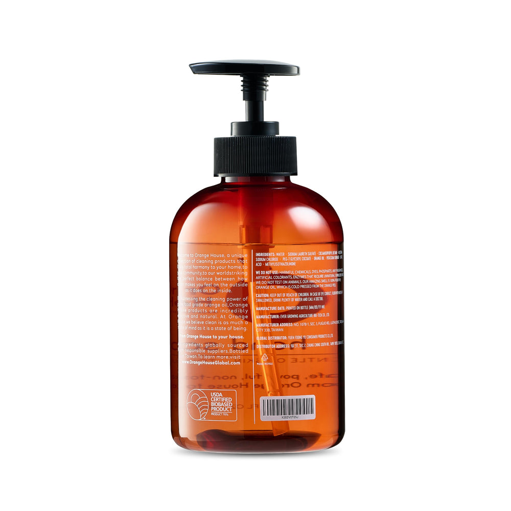 ORANGE HOUSE recyclable packaging and label underscoring eco-friendly choice