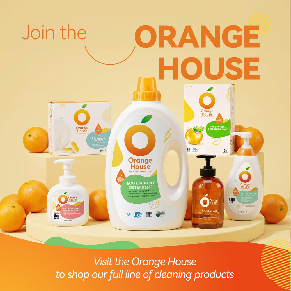 ORANGE HOUSE orange on cutting board evoking natural citrus scent