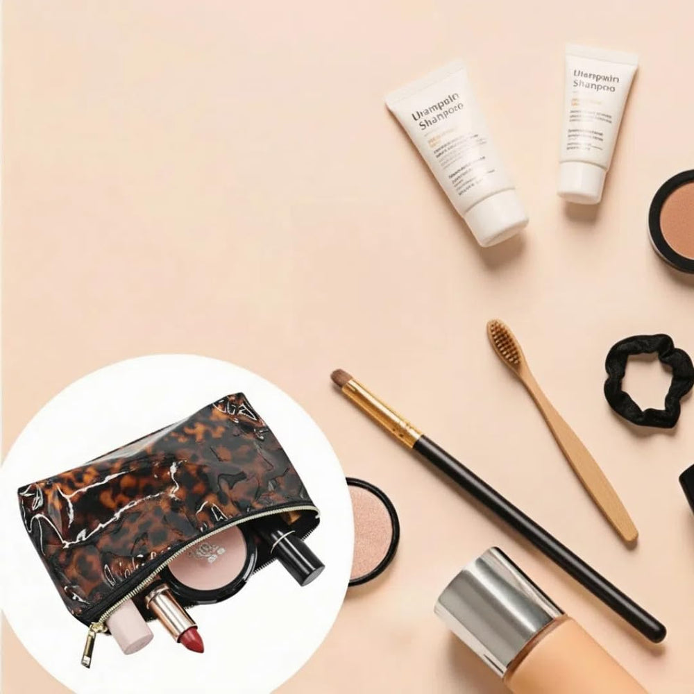 ORBENTO cosmetic pouch inside a handbag showing stylish organization on the go