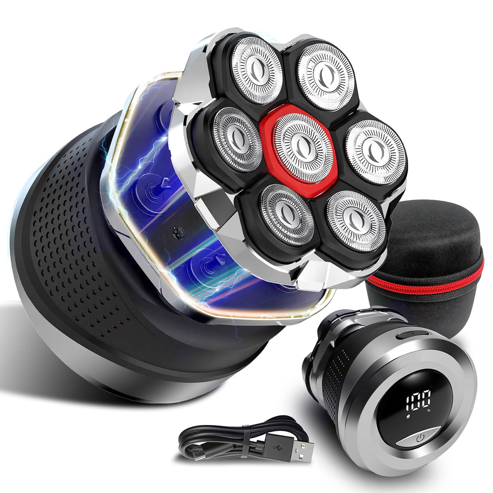 ordele shaver front view showing controls and LED battery display for easy monitoring