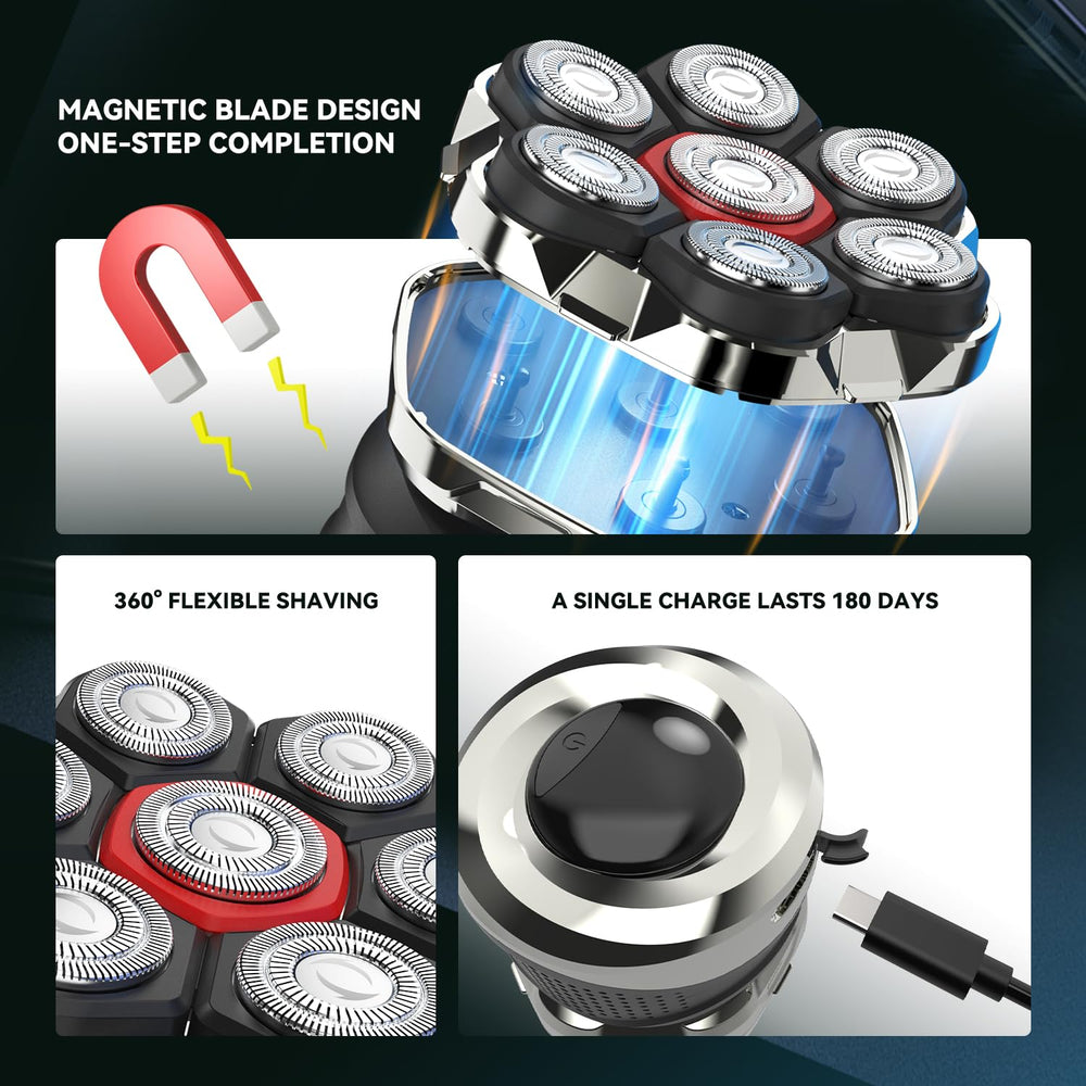 ordele magnetic blade heads close-up illustrating secure fit and quick tool-free cleaning
